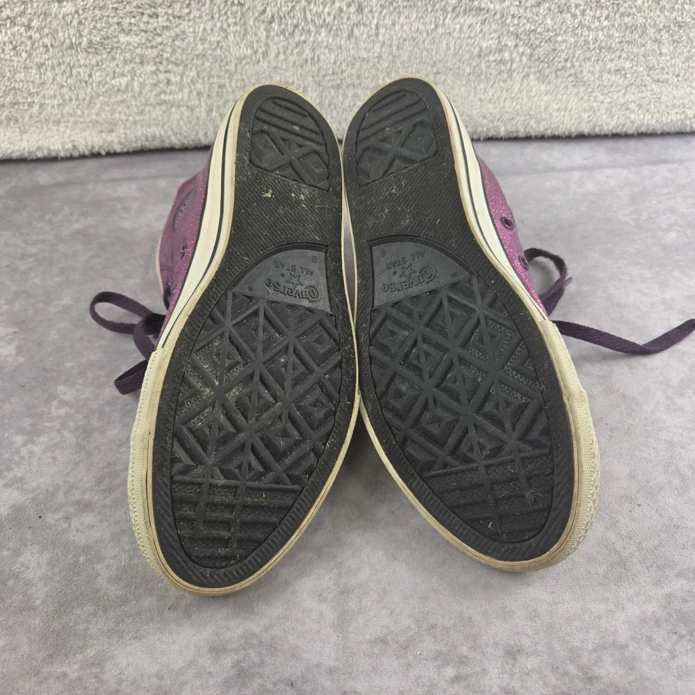 Converse Chuck Taylor All Star Purple Glitter Skull Zip High Top Shoes 645161F
